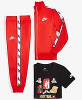 Nike Toddler Little Boys Boxy Got Em Graphic T Shirt Little Boys Dri Fit Logo Taping Trim Jacket Pants Set