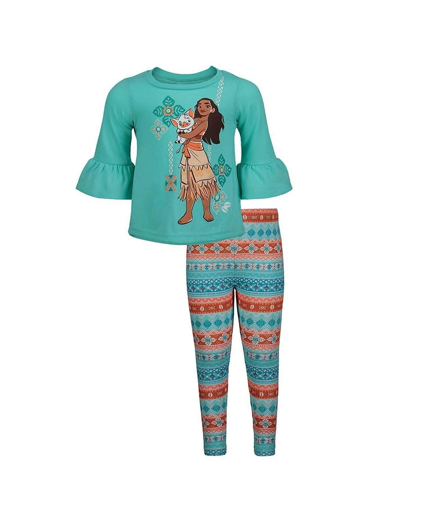 Disney Toddler Girls Moana Graphic T-Shirt and Leggings Outfit Set to