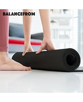 BalanceFrom Fitness GoYoga 71x24in Anti Tear Exercise Yoga Mat with Strap, Black