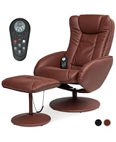 Best Choice Products Faux Leather Electric Massage Recliner Chair w/ Stool Ottoman, Remote Control, 5 Modes