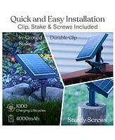 Brightech Ambience Pro 48 ft Outdoor Solar Led String Lights with Spiral Bulbs