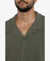 Spring + Mercer Men's Camp Collar Casual Short Sleeve Button-Up Shirt