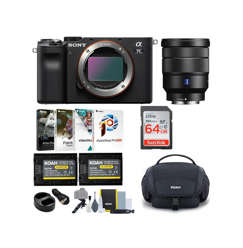 Sony Alpha a7C Mirrorless Camera (Black) Bundle with Fe 16-35mm f/4 Za Oss Lens