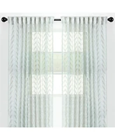 Chanasya Premium 2-Panel Embroidered Design Sheer Curtain Panels