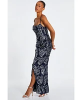 Quiz Women's Womens's Sequin Cowl Neck Maxi Dress