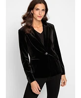 Olsen Women's Long Sleeve Velvet Blazer