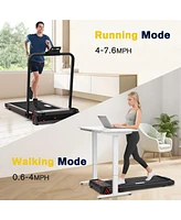 Redliro Under Desk Folding Treadmills 2 1 Walking Running Machine, Black, White