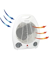 Vie Air 1500W Portable 2 Settings White Office Fan Heater with Adjustable Thermostat