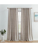 Hlc.Me Easton Jacquard Slub Texture Privacy Curtains With Back Tab Rod Pocket Lightweight Window Curtains Panels Set Of 2