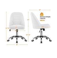 Yaheetech Mid Back Home Office Desk Chair with Rolling Wheels