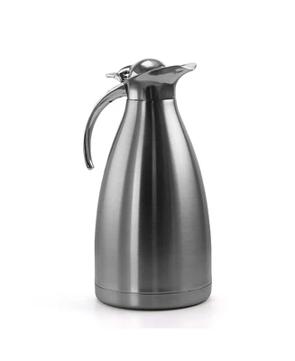 MegaChef 2 Quart Deluxe Stainless Steel Thermal Beverage Carafe for Coffee and Tea