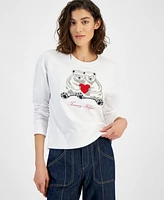 Tommy Hilfiger Women's Chenille Bear Graphic Sweatshirt