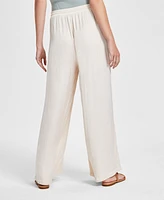 Bar Iii Women's Drawstring-Waist Wide-Leg Pants, Created for Macy's