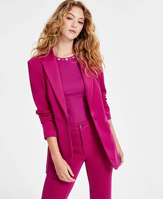 Bar Iii Women's Scuba-Knit One-Button Blazer, Created for Macy's