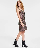 Bar Iii Women's Sequin Scoop-Neck Mini Camisole Dress, Created for Macy's