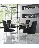 Inspired Home Winona Velvet Acrylic Leg Dining Chair Set of 2