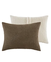 Madison Park Riordan Waffle Knit Chenille 3-Pc. Comforter Set