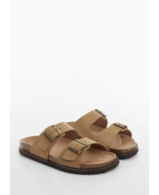 Mango Men's Buckle Detail Split Leather Sandals