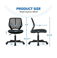 Yaheetech Office Chair Armless Desk Chair Mid Back Swivel Chair