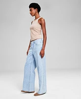 And Now This Women's Studded High-Rise Wide-Leg Jeans, Created for Macy's