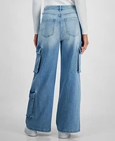 And Now This Women's High-Rise Wide-Leg Cargo Jeans, Created for Macy's