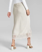 And Now This Women's Lace-Trim Pull-On Midi Skirt, Created for Macy's