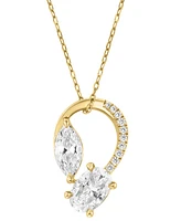 Effy Lab Grown Diamond Mixed-Cut Swirl Pendant Necklace (2-1/2 ct. t.w.) in 14k Gold, 16-1/2" + 1-1/2" extender