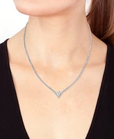 Effy Lab Grown Diamond Pear & Round Chevron 18" Tennis Necklace (5-1/2 ct. t.w.) in 14k White Gold