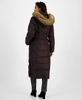 Michael Michael Kors Women's Faux-Fur-Trim Hooded Maxi Puffer Coat