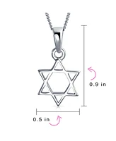 Bling Jewelry Unisex Hanukkah Magen Star of David Pendant Necklace Religious Judaic Jewelry for Women Bat Mitzvah .925 Sterling Silver