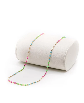 Bowood Lane Non-Tarnishing 14k Gold-Filled Chain with Rainbow Enamel Necklace