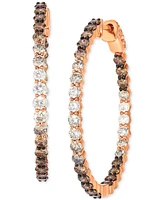 Le Vian Chocolate Ombre Diamond Medium Hoop Earrings (3 ct. t.w.) in 14k Rose Gold, 1.3"