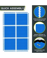 ProsourceFit Checkered Puzzle Exercise Mat 1/-in, 24 Sq Ft