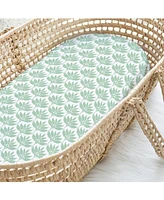 The Peanutshell Botanical Elephant Bassinet Sheets for Newborn Baby Girl, 4 Pack Set