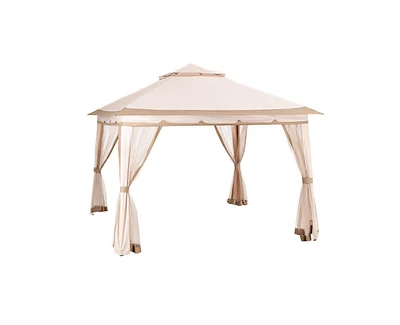 Pamapic 11 ft. x Beige Outdoor Pop Up Gazebo