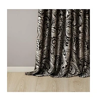 Madison Park Aubrey Jacquard Room Darkening Curtains, Faux Silk Paisley for Bedroom and Living Room, inch length 2 panels set