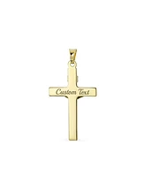 Bling Jewelry Delicate Two Tone Christian Religious Jesus Inri Crucifix Cross Necklace Pendant for Women White & 14K Yellow Gold Cross No Chain