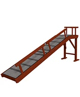 PawHut Wooden Dog Ramp with Removable Guardrails, Non-Slip