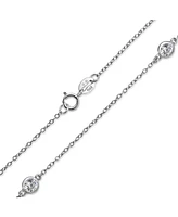 Bling Jewelry Minimalist Long Cz By The Yard Tin Cup Chain Necklace For Women 14K Gold Plated .925 Sterling Silver 16 18 20 24 36 Inch