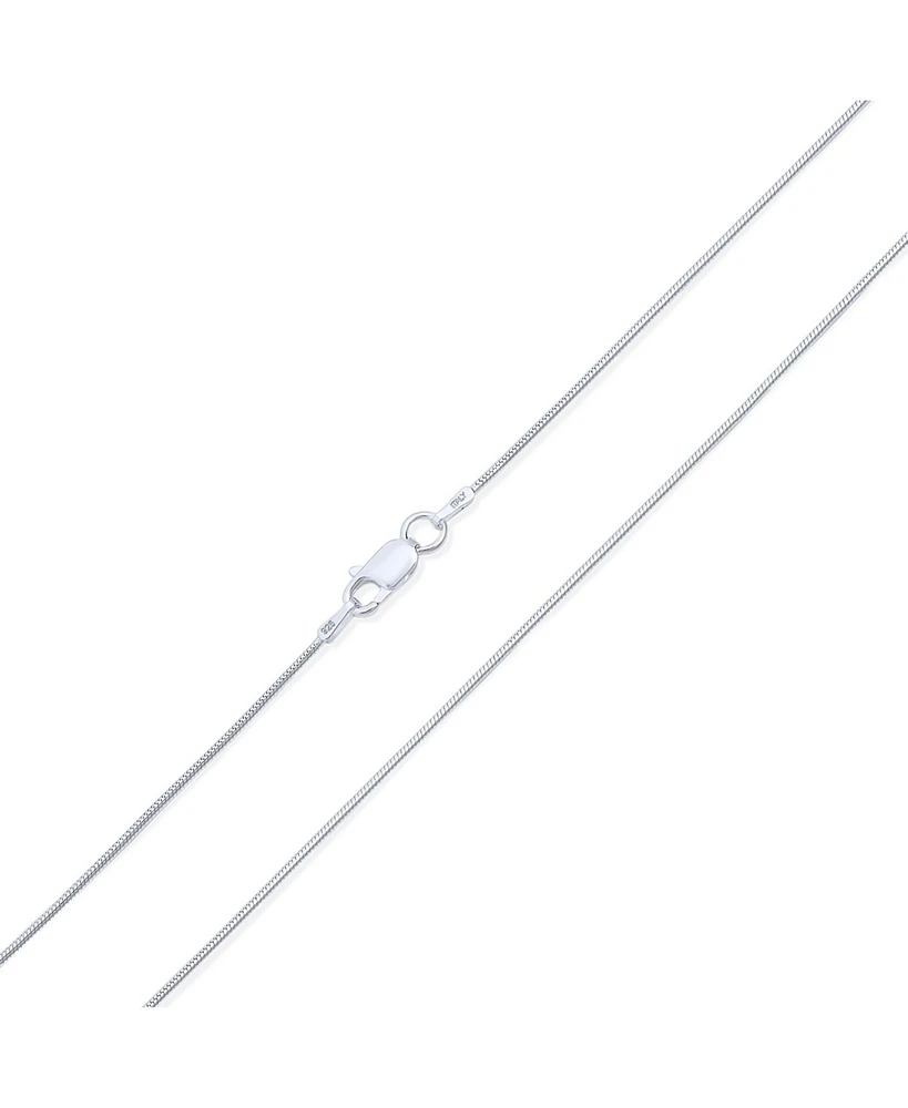 Bling Jewelry Flexible Strong 1.25MM .925 Sterling Silver Magic 8-Sided Snake Chain Necklace and Men
