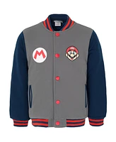 Super Mario Boys Nintendo Luigi Varsity Bomber Jacket to