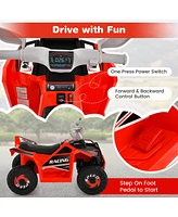 Gymax Kids Electric Ride On Atv Toy 6V Battery Powered Vehicle w/ Direction Control Rose Red
