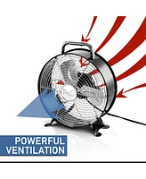 Vie Air 12 Inch High Velocity Dual Speed Retro Metal Drum Fan