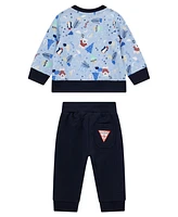 Guess Baby Boy Printed Active Top and Pant, 2-Piece Set