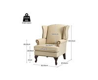 Hulala Home Helmuth Genuine Leather Armchair with Solid Wood Legs