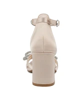 Jones New York Women's Earaman Block Heel Rhinestone Bow Dress Sandals
