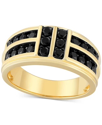 Men's Black Diamond Multirow Channel-Set Ring (1 ct. t.w.) in 10k Gold