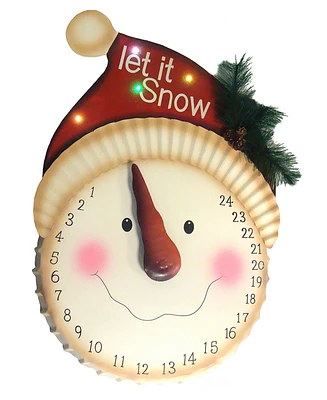 Northlight 21" Led Lighted "Let it Snow" Snowman Face Christmas Countdown Advent Calendar