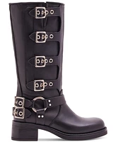 Steve Madden Women's Rocky Knee-High Buckled Moto Boots