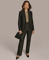 Donna Karan New York Women's Metallic Pinstripe One-Button Blazer